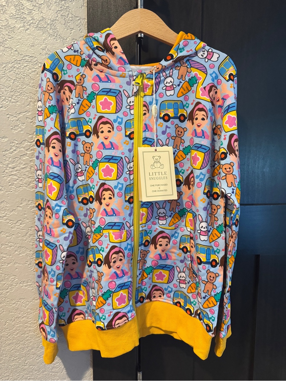 Little Snuggles Ms. Rachel Bamboo French Terry size 7/8 Zip Hoodie